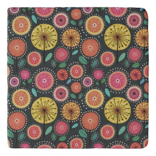 Boho_chic Scandi folk floral Trivet