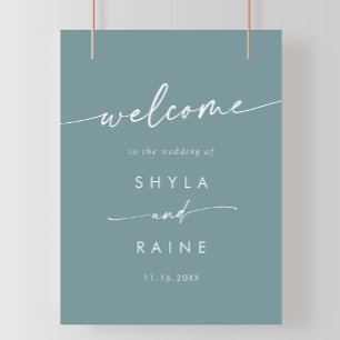 Boho Chic Seafoam Teal DIY Wedding Welcome Sign