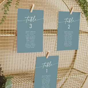 Boho Chic Seafoam Teal Hanging Seating Chart Invitation