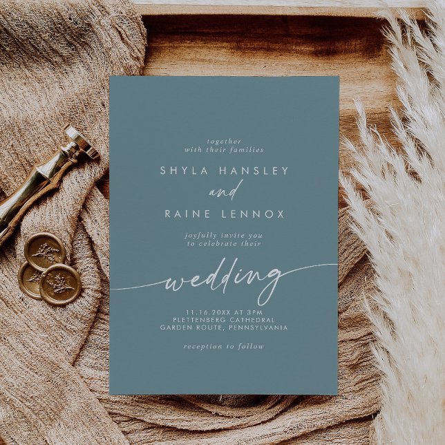 Boho Chic Seafoam Teal Wedding Invitation (Creator Uploaded)