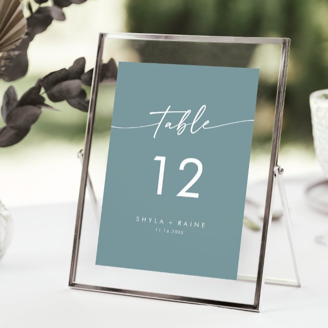 Boho Chic Seafoam Teal Wedding Table Numbers (Creator Uploaded)