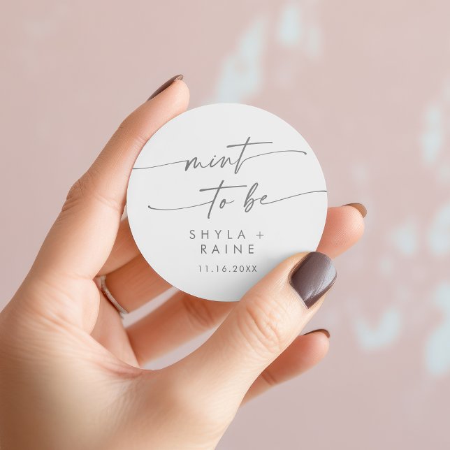 Boho Chic Silver Gray Mint To Be Favor Sticker (Boho Chic Silver Gray Mint To Be Favor Sticker)