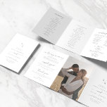 Boho Chic Silver Gray Monogram Wedding Tri-Fold Program<br><div class="desc">This boho chic silver gray monogram wedding tri-fold program is perfect for a minimalist wedding. The whimsical silver grey and white modern bohemian design features simple rustic calligraphy with a unique yet classic style. Personalize your wedding program with your initials, names, wedding date and location, your favorite quote or lyric,...</div>