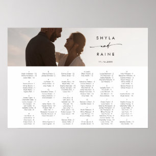 Boho Chic Silver Gray Picture Seating Chart