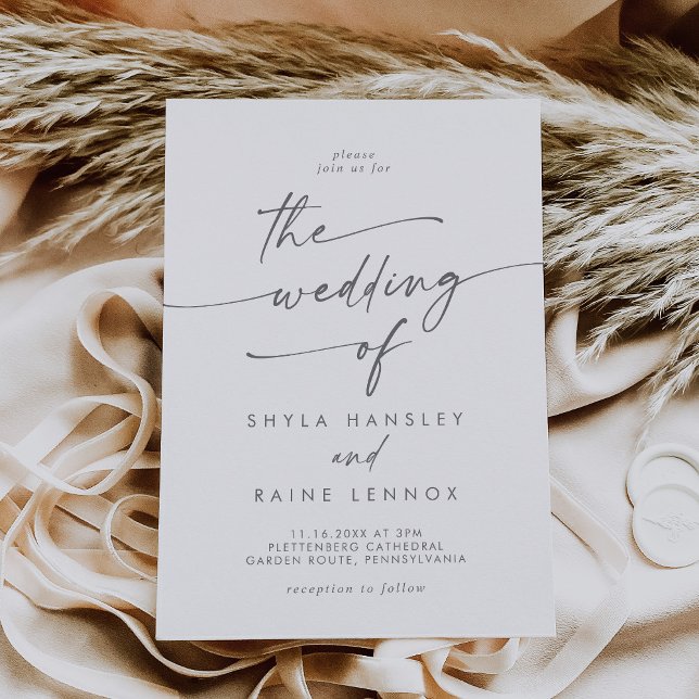 Boho Chic Silver Gray The Wedding Of Invitation (Creator Uploaded)