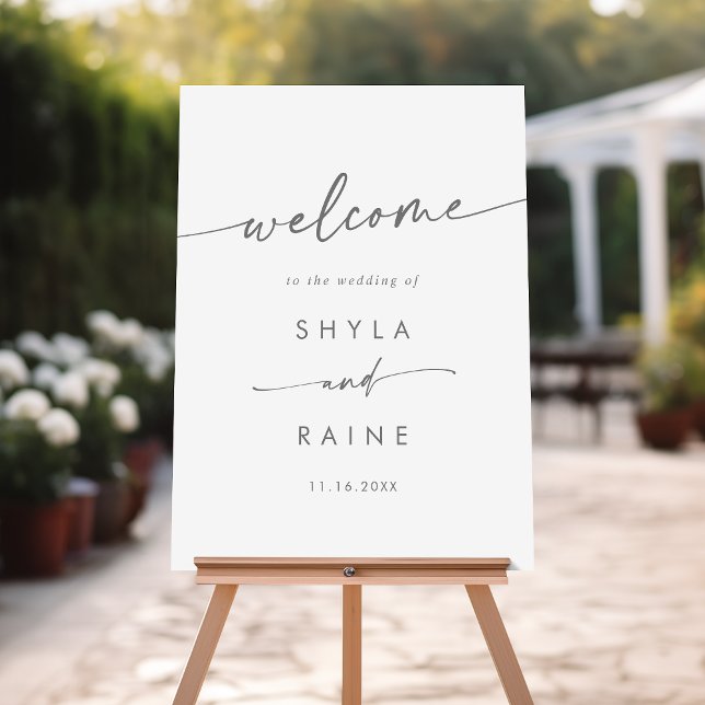 Boho Chic Silver Gray Wedding Welcome Sign (Creator Uploaded)