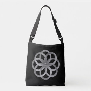 Boho Chic Silver Mandala Crossbody Bag
