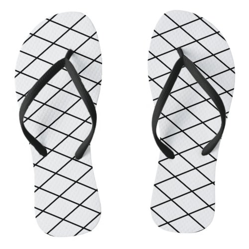 boho chic simple black diamond shape pattern flip flops