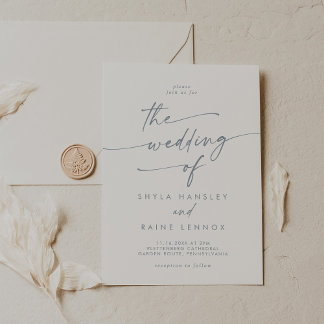 Boho Chic Slate Blue The Wedding Of Invitation