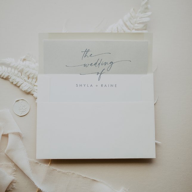 Boho Chic Slate Blue Wedding Envelope Liner (Creator Uploaded)