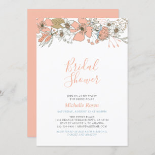 Boho Chic Spring Floral Bridal Wedding Shower Invi Invitation