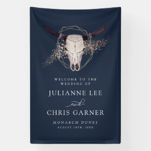 Boho Chic Steer Skull Wedding Invitation Banner