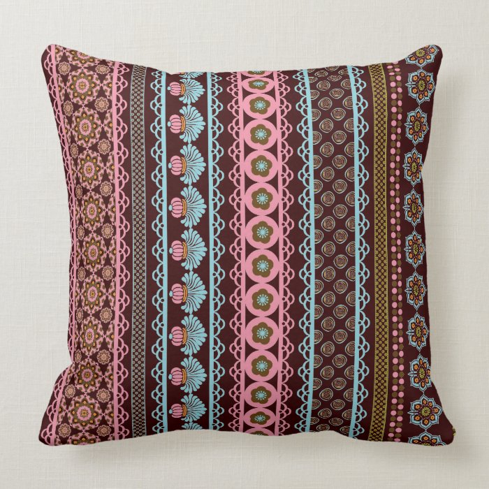 Boho Chic Stripe Pattern Throw Pillow