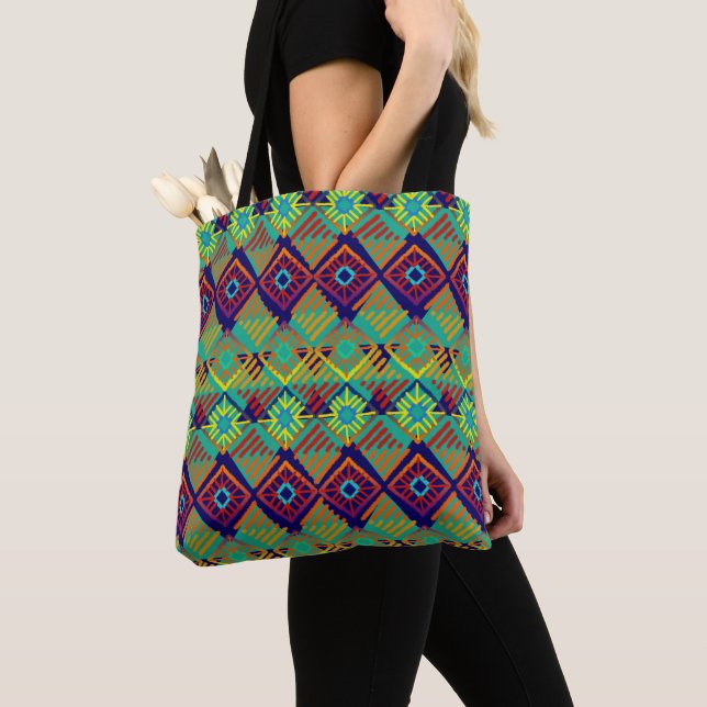 Boho Chic Style | African Mud Cloth Inspired Tote Bag (Close Up)