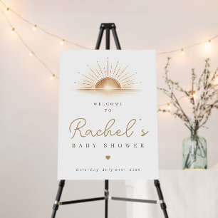 Boho Chic Sun Neutral Baby Shower Welcome Sign