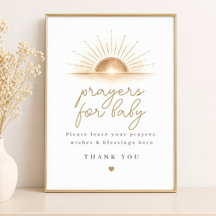 Boho Chic Sunshine Baby Shower Prayers For Baby Poster