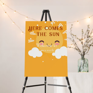 Boho chic sunshine  baby shower welcome sign 