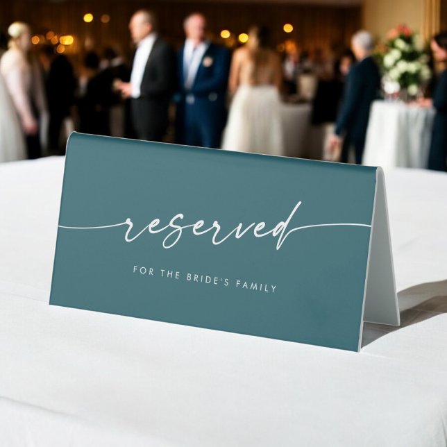 Boho Chic Teal Blue Wedding Reserved Sign (Creator Uploaded)