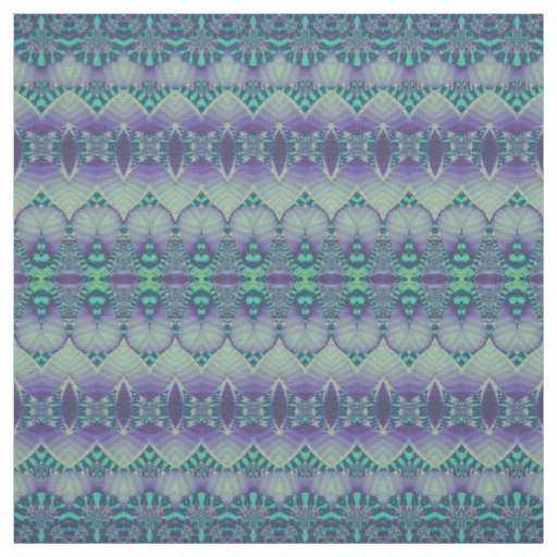 Boho Chic Teal Purple Pattern Fabric