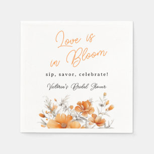 Boho Chic Terracotta Floral Bridal Shower Welcome Napkins