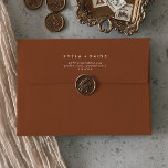 Boho Chic Terracotta Wedding Envelopes<br><div class="desc">These boho chic terracotta wedding envelopes are perfect for a minimalist wedding. The earthy burnt orange modern bohemian design features simple rustic calligraphy with a unique yet classic style. This template includes your return address printed on the back flap. These envelopes can be used for your wedding invitation, thank you...</div>