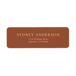 Boho Chic Terracotta Wedding Return Address Label