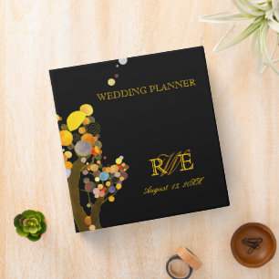 Boho Chic Trees Unique Wedding Planner 3 Ring Binder