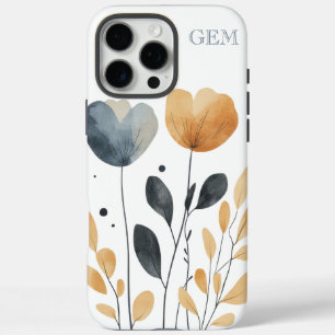 Boho Chic Trendy Watercolor Floral iPhone 16 Pro Max Case