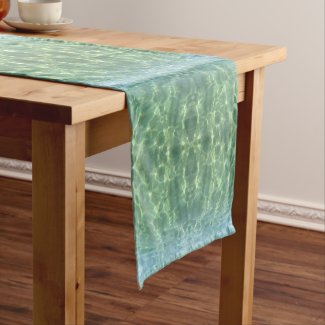Boho Chic Tropical Aquamarine Water Short Table Runner