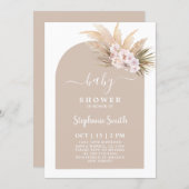 Boho Chic Tropical Baby Shower Girl Invitation (Front/Back)