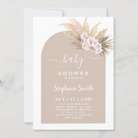 Boho Chic Tropical Baby Shower Girl Invitation