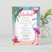 Boho Chic Tropical Beach Watercolor Birthday Party Invitation (Standing Front)