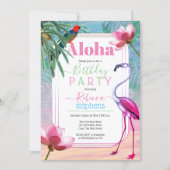 Boho Chic Tropical Beach Watercolor Birthday Party Invitation (Front)