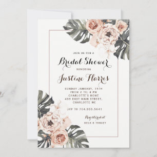 Boho Chic tropical Bridal Shower invitation