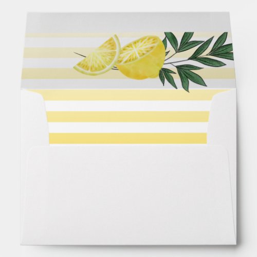 Boho_ Chic Tropical Lemon with Return Address Enve Envelope