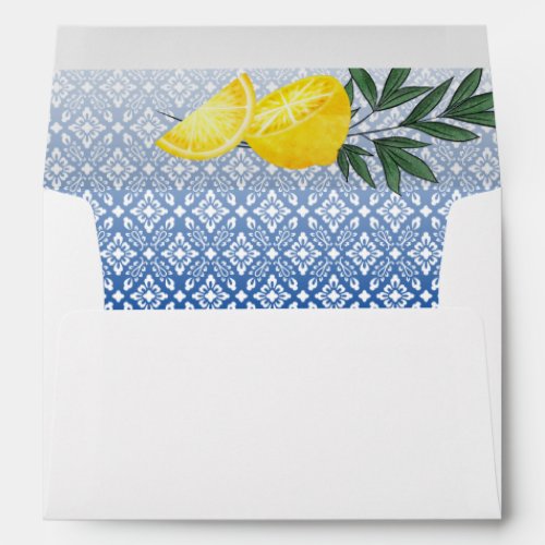 Boho_ Chic Tropical Lemon with Return Address Envelope