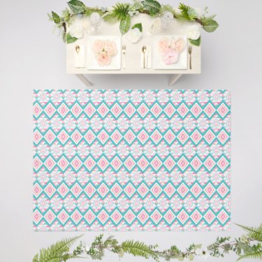 Boho Chic Turqoise & Pink Aztec Pattern
