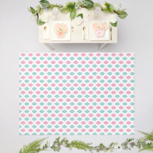 Boho Chic Turqoise & Pink Aztec Pattern Outdoor Rug