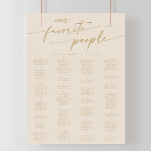 Boho Chic Vintage Gold Printable Seating Chart