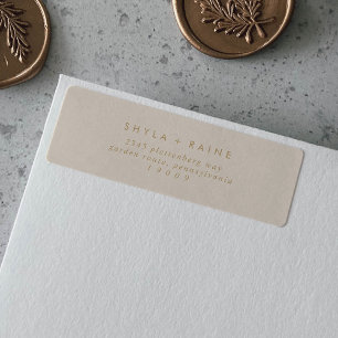 Boho Chic Vintage Gold Return Address Labels