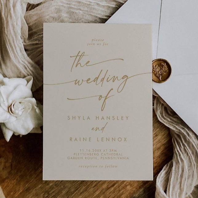 Boho Chic Vintage Gold The Wedding Of Invitation (Creator Uploaded)