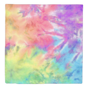 Boho Chic Vintage Pastel Rainbow Fun Batik Tie Dye Duvet Cover