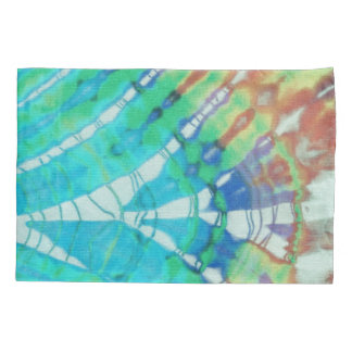 Boho Chic Vintage Teal Brown Beach Batik Tie Dye Pillow Case