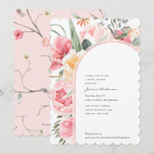 Boho chic watercolor floral garden modern shower invitation