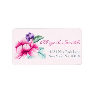 Boho Chic Watercolor Flowers Label