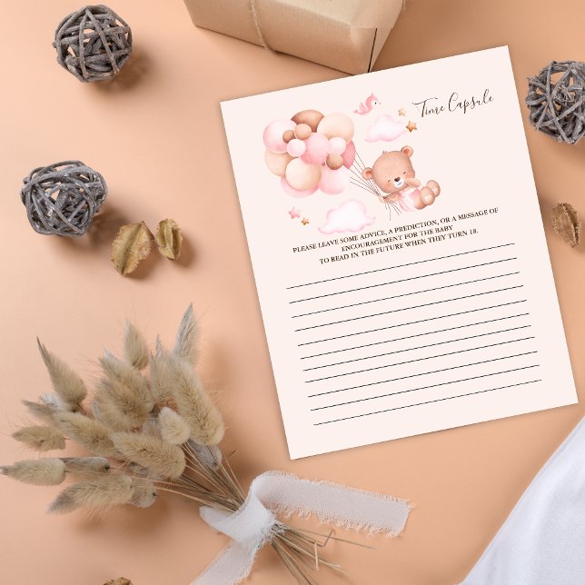 Boho Chic Watercolor Girl Teddy Bear with Balloons (Creator Uploaded)