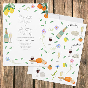 Boho Chic Watercolor Rustic Summer Wedding Invitation