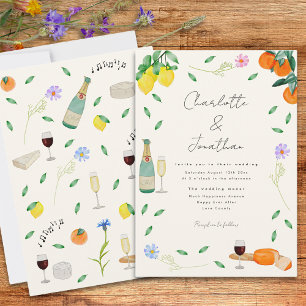 Boho Chic Watercolor Rustic Summer Wedding Invitation