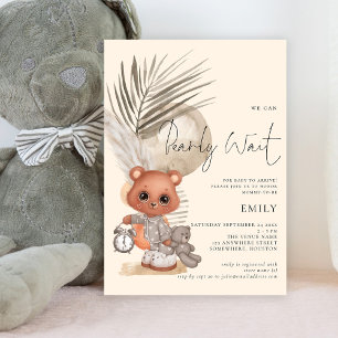 Boho Chic We Can Bearly Wait Baby Shower Invitation