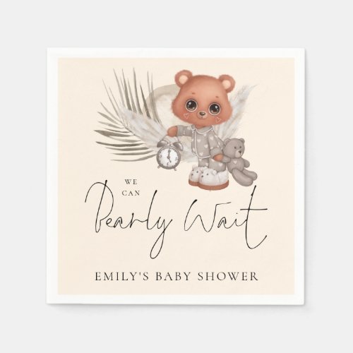 Boho Chic We Can Bearly Wait Baby Shower  Napkins